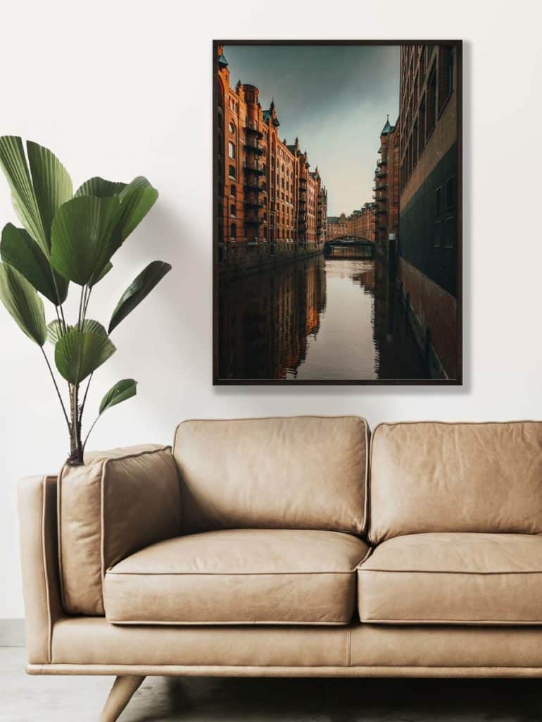 tombaenre-wandbild-wohndeko-kunstdruck-hamburg-bilder-poster-alu-verbund-speicherstadt-fleet-2-1